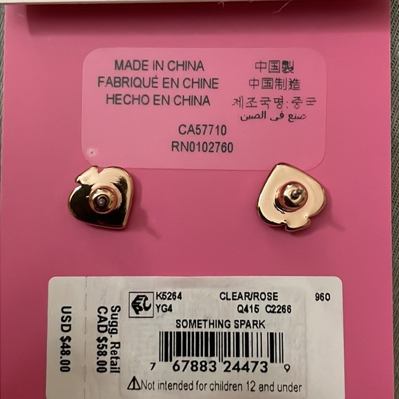 Kate Spade Rose Gold CZ Studs - Picture 2 of 3